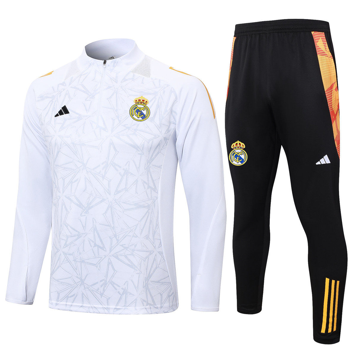 Mens Real Madrid Training Suit White Patten 2024/25