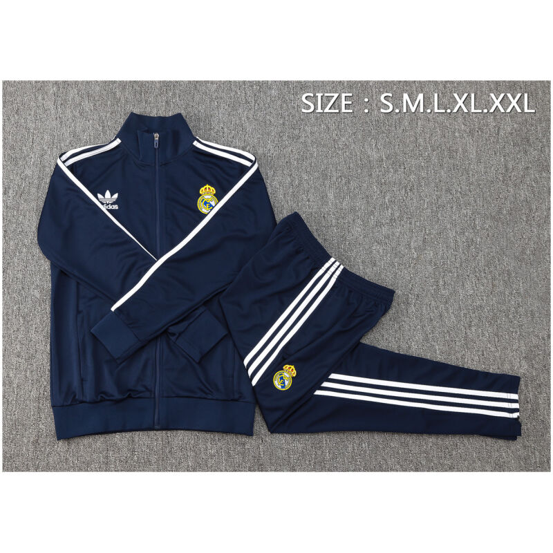 Mens Real Madrid Jacket + Pants Training Suit Royal 2024/25