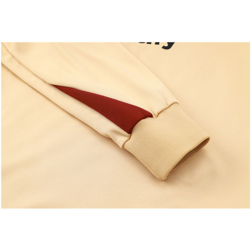 Mens Barcelona Hoodie Sweatshirt + Pants Training Suit Apricot 2024/25