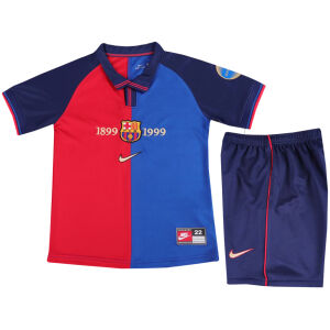 Kids Retro Barcelona Centenary Jersey 1989-1999