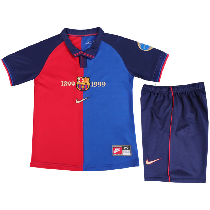 Kids Retro Barcelona Centenary Jersey 1989-1999
