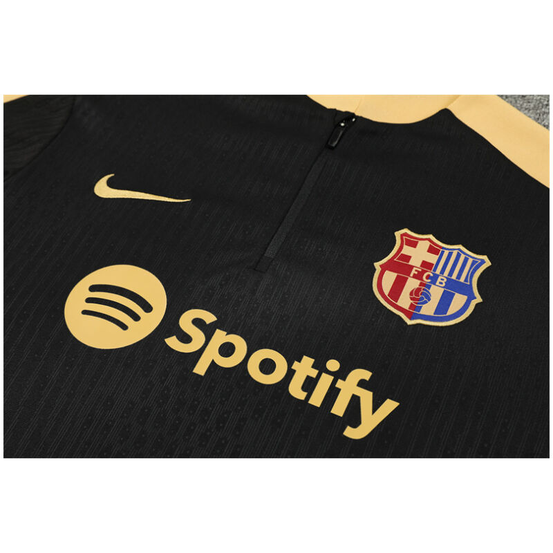 Mens Barcelona Training Suit Black – Gold 2024/25