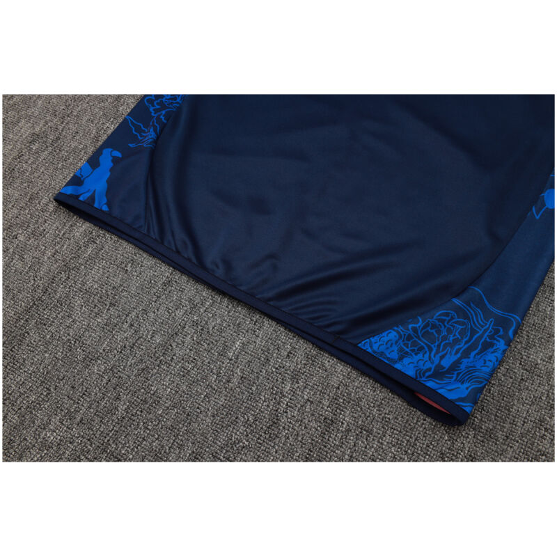 Mens Real Madrid Jacket + Pants Training Suit Blue Dragon 2024/25