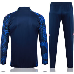 Mens Real Madrid Jacket + Pants Training Suit Blue Dragon 2024/25