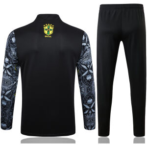Mens Brazil Training Suit Black Jesus 2024