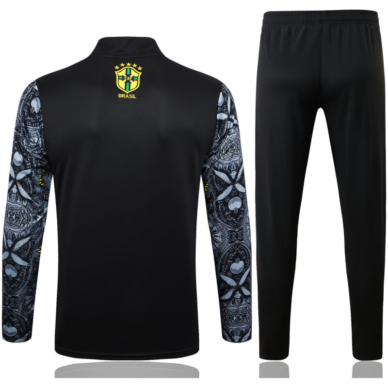 Mens Brazil Training Suit Black Jesus 2024