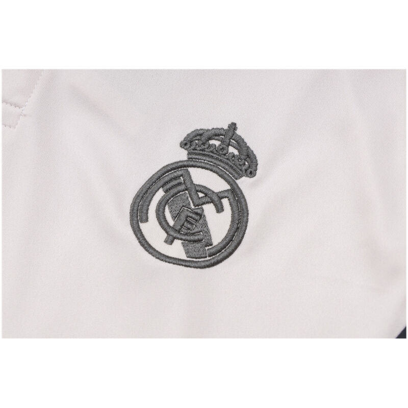 Mens Real Madrid Polo Shirt Light Grey 2024/25