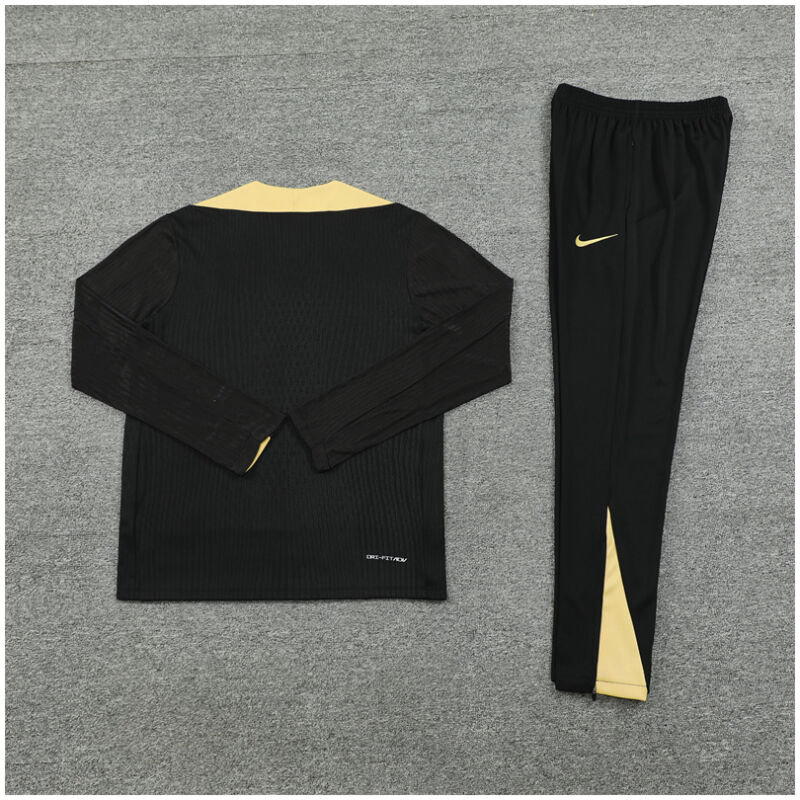 Kids Barcelona Training Suit Black – Gold 2024/25