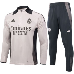 Mens Real Madrid Training Suit Light Grey 2024/25