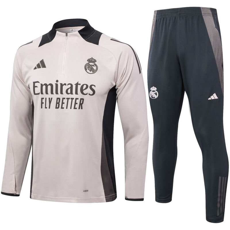 Mens Real Madrid Training Suit Light Grey 2024/25