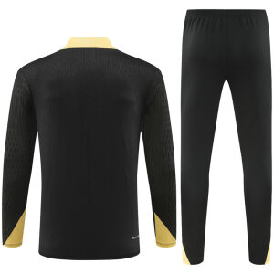 Mens Barcelona Training Suit Black – Gold 2024/25