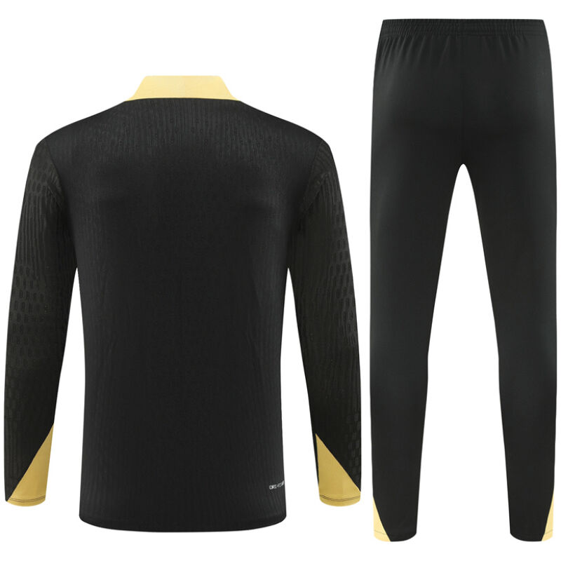 Mens Barcelona Training Suit Black – Gold 2024/25