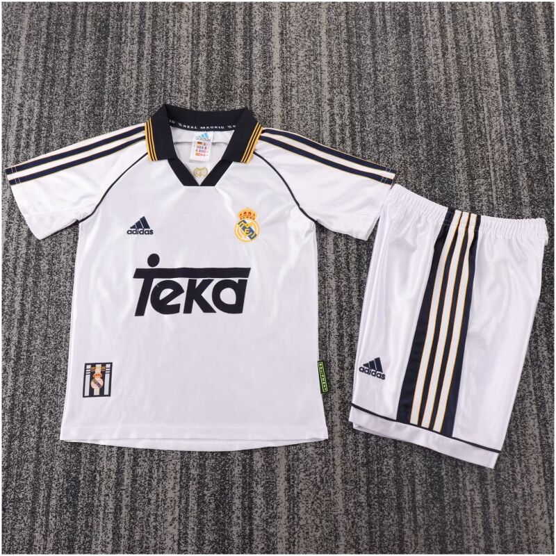 Kids Retro Real Madrid Home Jersey 1998/00