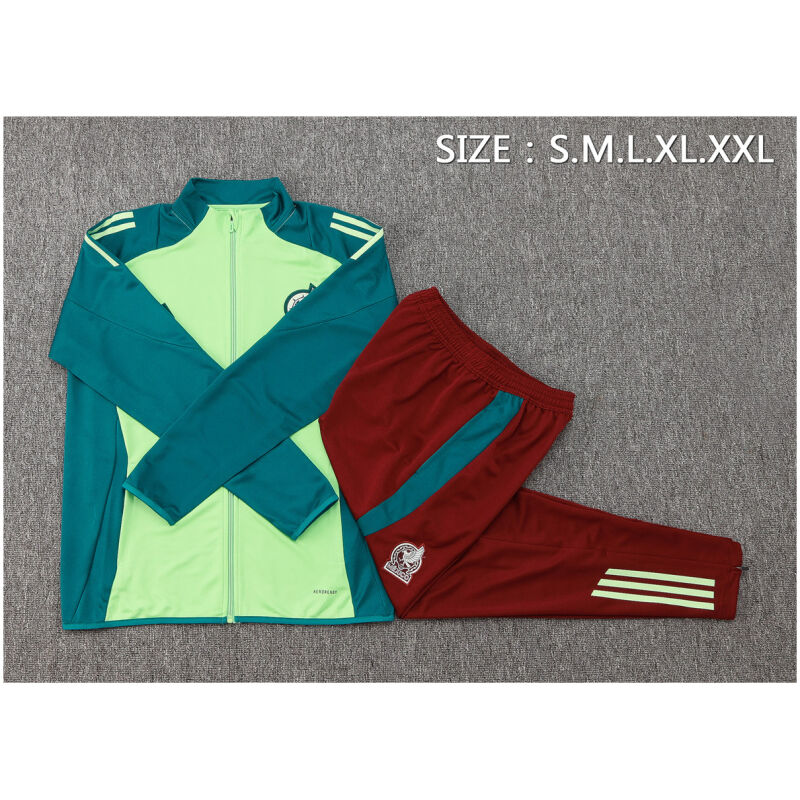 Mens Mexico Jacket + Pants Training Suit Green 2024