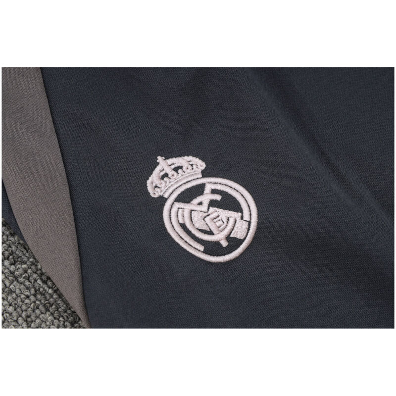 Mens Real Madrid Jacket + Pants Training Suit Light Grey 2024/25