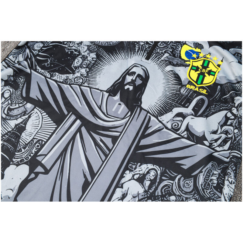 Mens Brazil Training Suit Black Jesus 2024