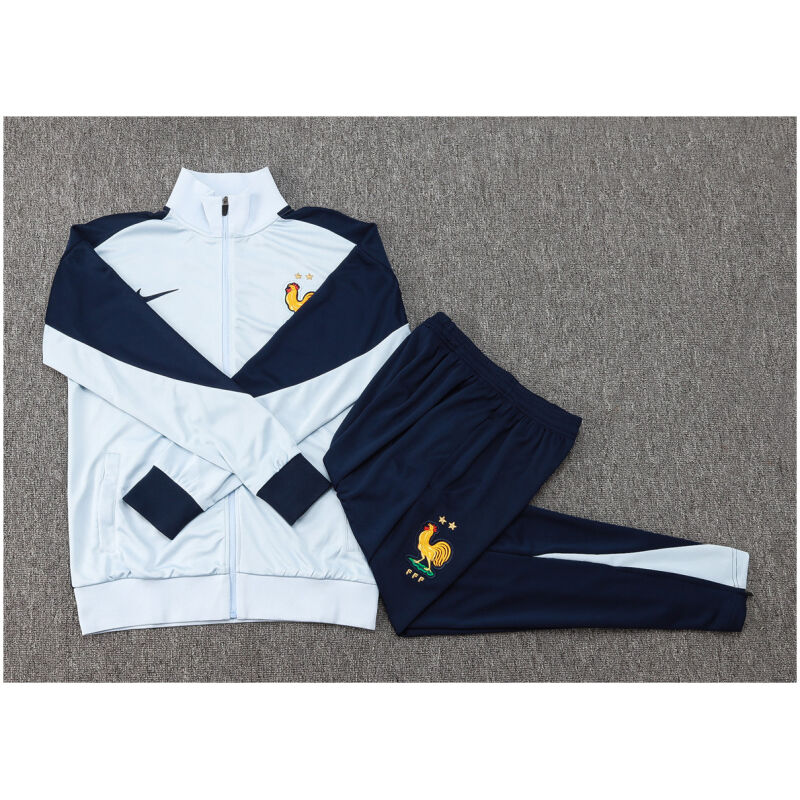 Kids France Jacket + Pants Training Suit Light Blue 2024