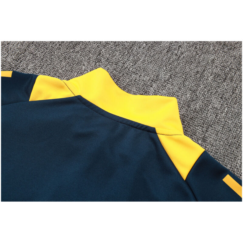 Mens Real Madrid Jacket + Pants Training Suit Royal – Yellow 2024/25