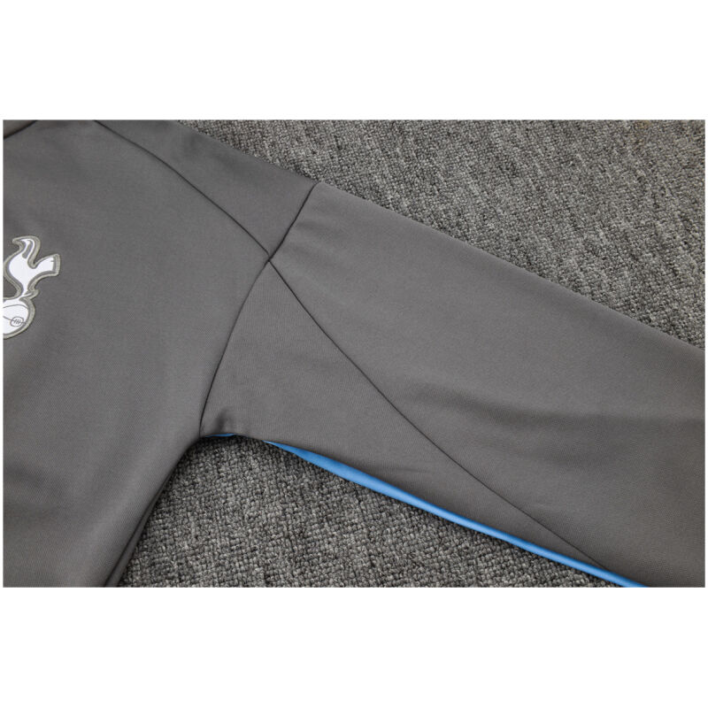 Mens Tottenham Hotspur Hoodie Jacket + Pants Training Suit Grey 2024/25