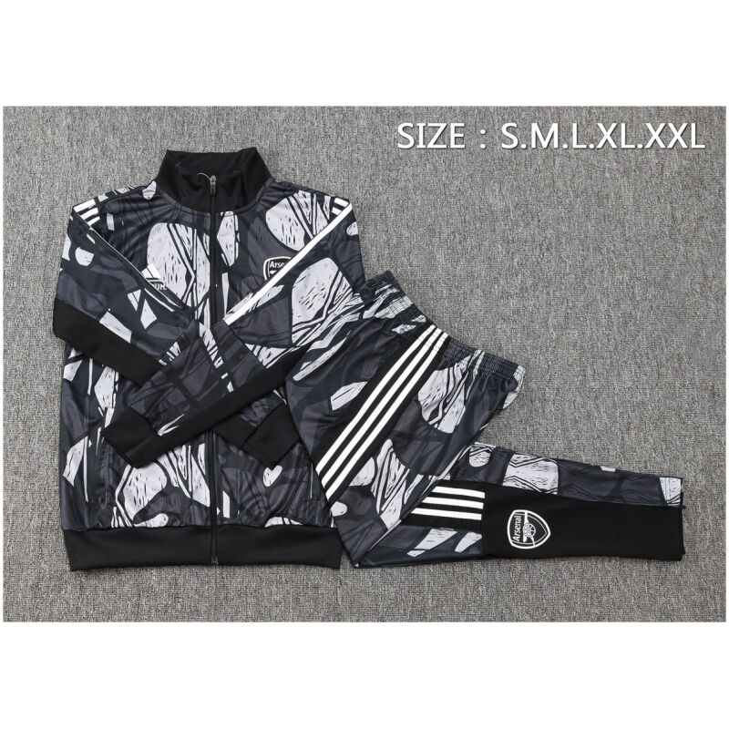 Mens Arsenal Jacket + Pants Training Suit Black 2024/25