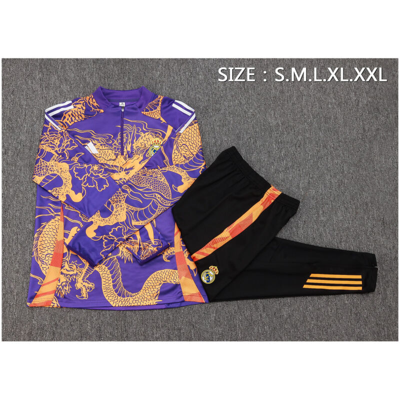 Mens Real Madrid Training Suit Purple Dragon 2024/25