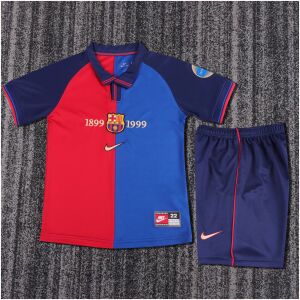 Kids Retro Barcelona Centenary Jersey 1989-1999