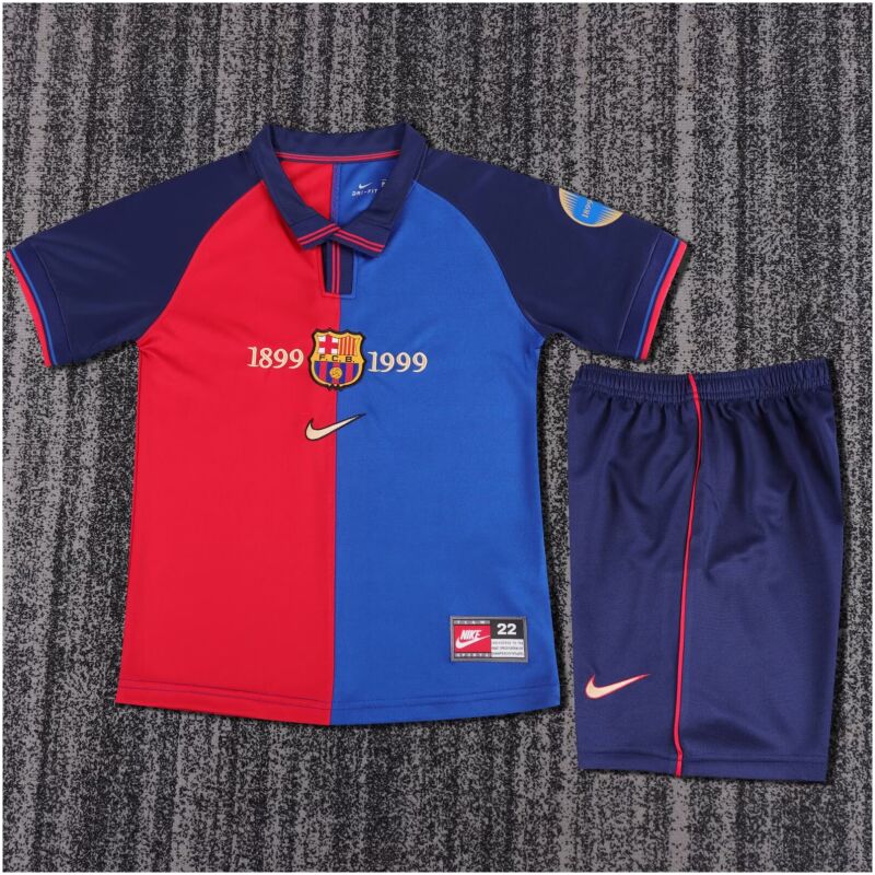 Kids Retro Barcelona Centenary Jersey 1989-1999