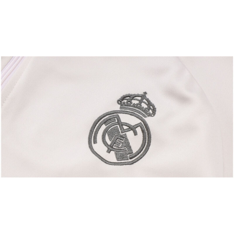 Mens Real Madrid Jacket + Pants Training Suit Light Grey 2024/25