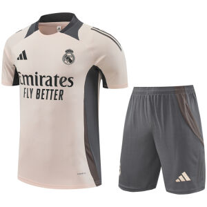 Herren Real Madrid Kurzer Trainingsanzug Hellgrau 2024/25