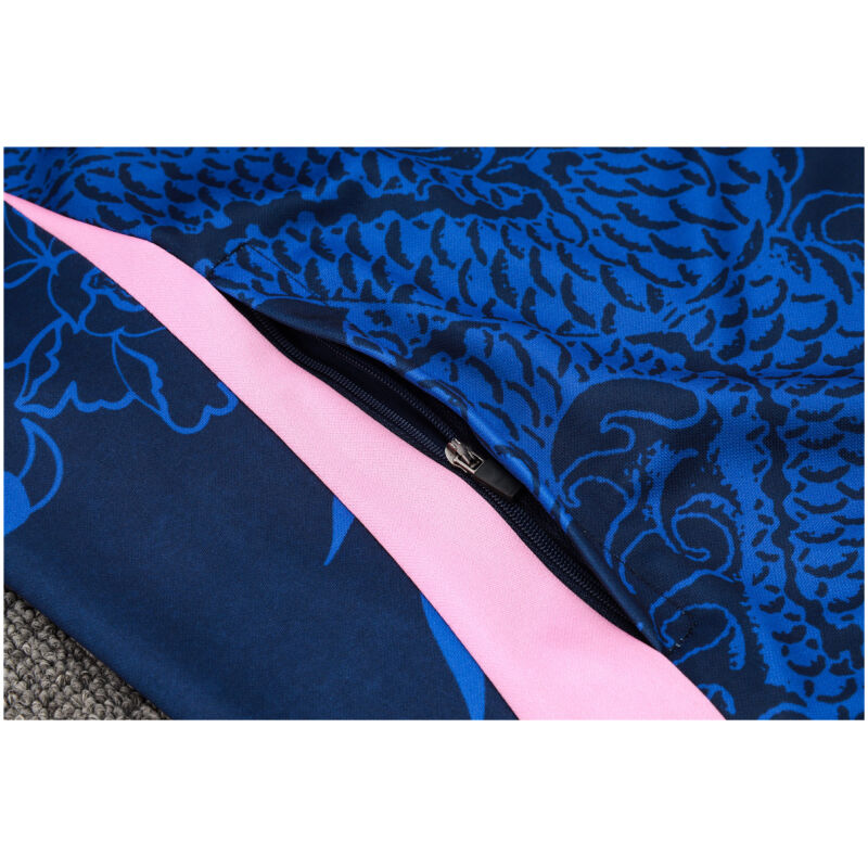 Mens Real Madrid Jacket + Pants Training Suit Blue Dragon 2024/25