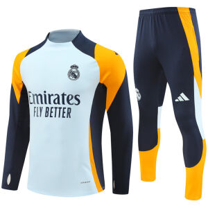 Mens Real Madrid Training Suit Light Blue 2024/25