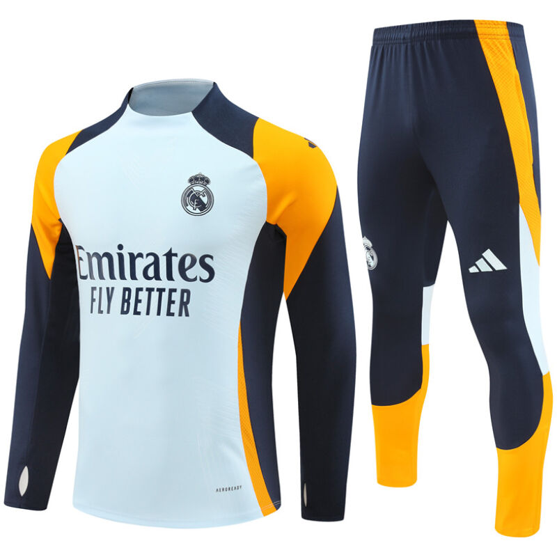 Mens Real Madrid Training Suit Light Blue 2024/25