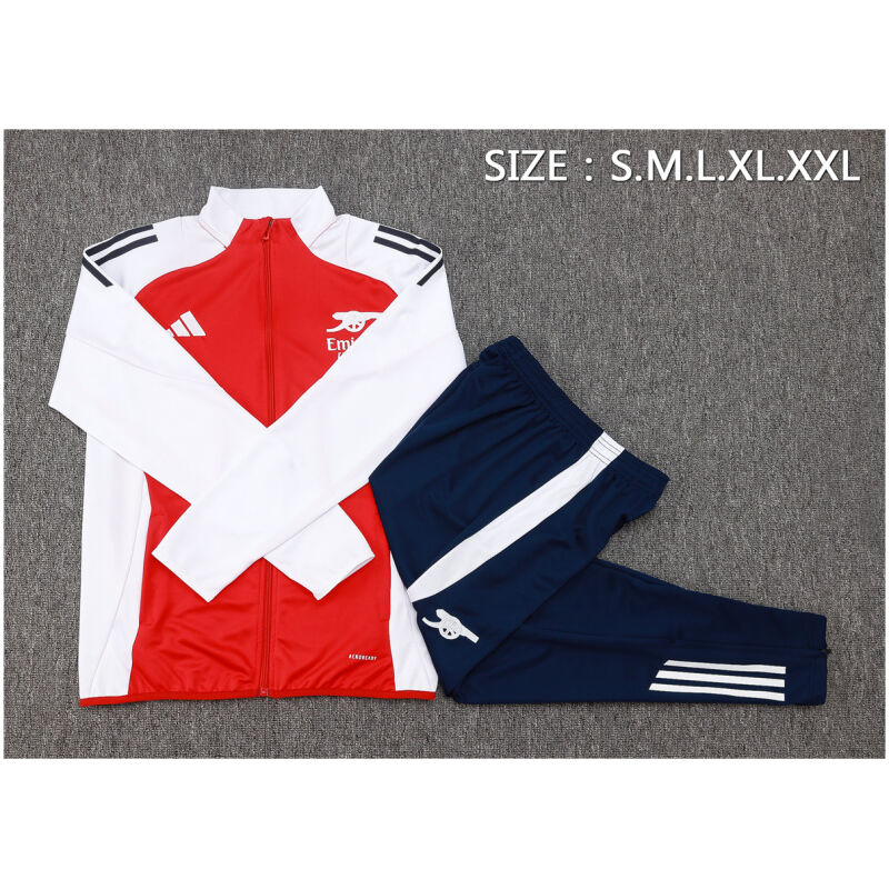 Mens Arsenal Jacket + Pants Training Suit Red 2024/25