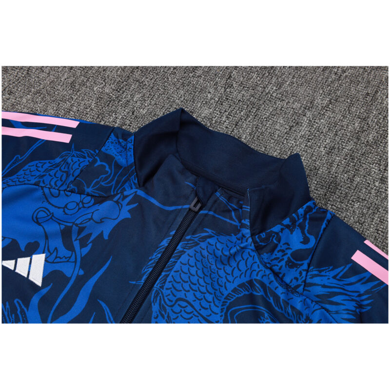Mens Real Madrid Jacket + Pants Training Suit Blue Dragon 2024/25