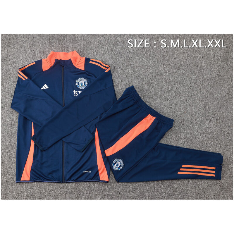 Mens Manchester United Jacket + Pants Training Suit Royal 2024/25