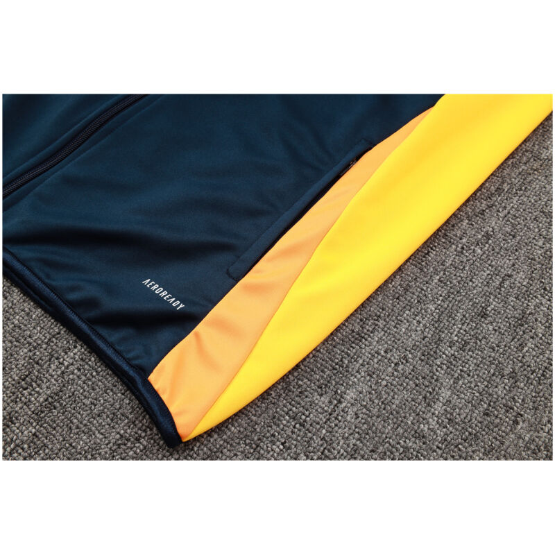Mens Real Madrid Jacket + Pants Training Suit Royal – Yellow 2024/25