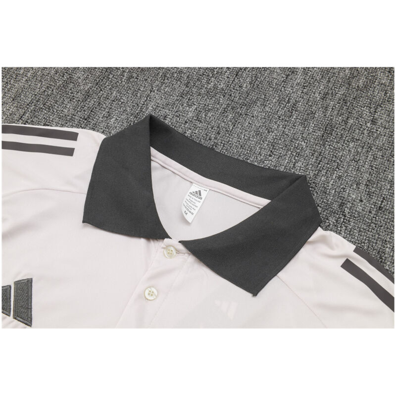 Mens Real Madrid Polo Shirt Light Grey 2024/25