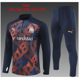 Kids Olympique Marseille Training Suit Orange – Royal 2024/25