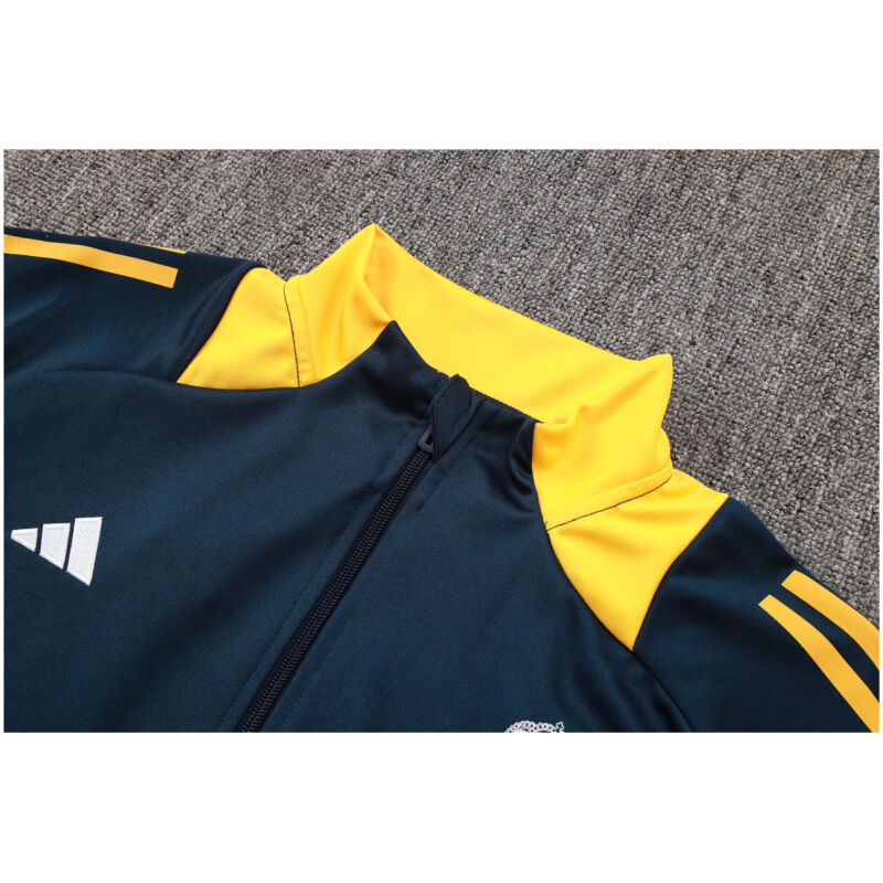 Mens Real Madrid Jacket + Pants Training Suit Royal – Yellow 2024/25