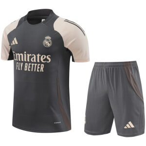 Herren Real Madrid Kurzer Trainingsanzug Dunkelgrau 2024/25