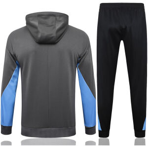 Mens Tottenham Hotspur Hoodie Jacket + Pants Training Suit Grey 2024/25