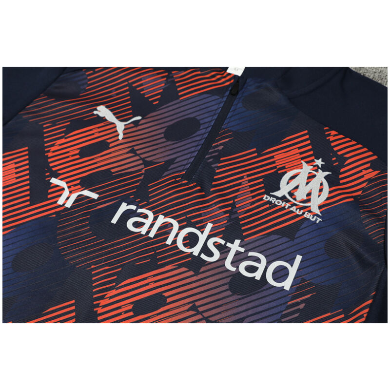 Mens Olympique Marseille Training Suit Orange – Royal 2024/25