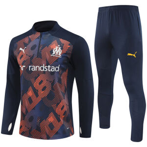 Mens Olympique Marseille Training Suit Orange – Royal 2024/25