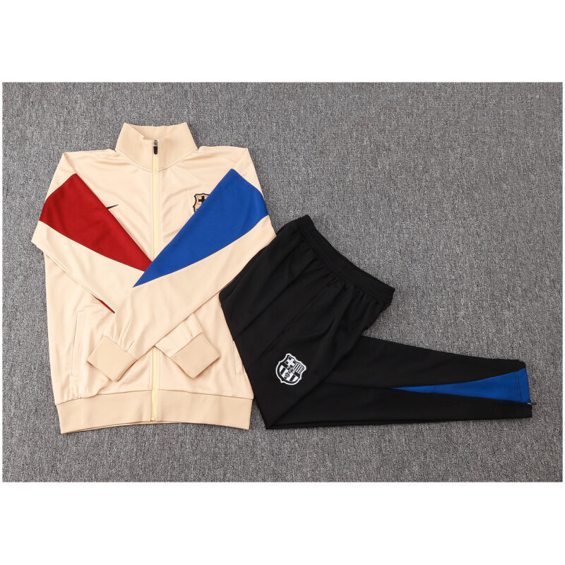 Kids Real Madrid Jacket + Pants Training Suit Apricot 2024/25