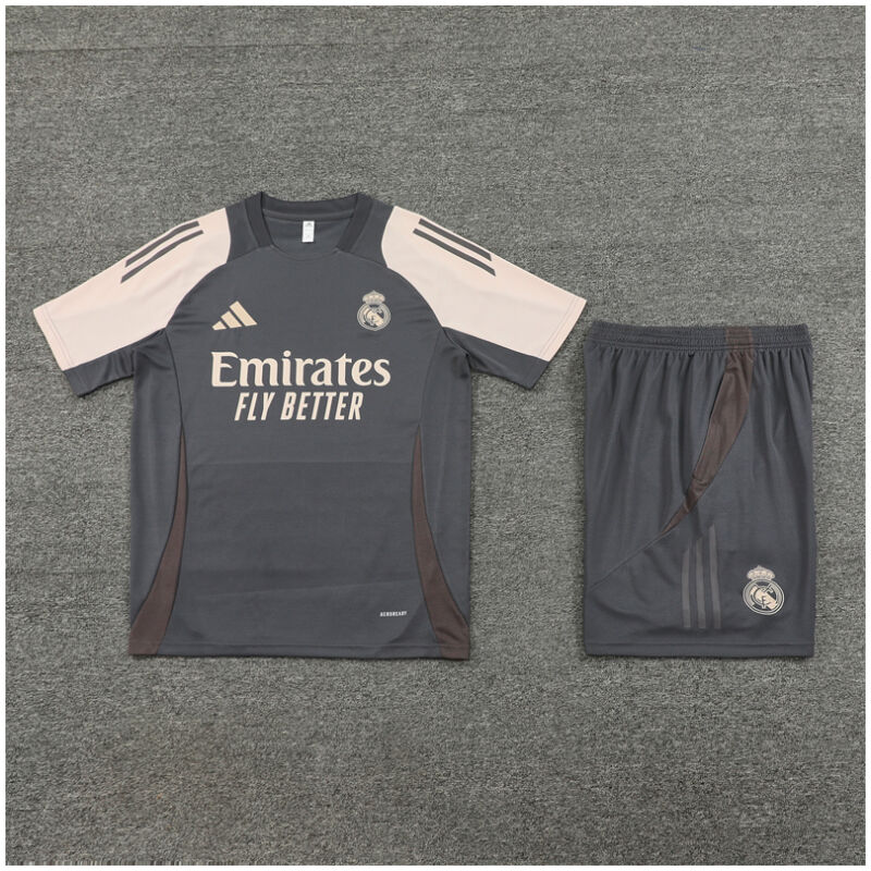 Kids Real Madrid Short Training Suit Dark Grey 2024/25