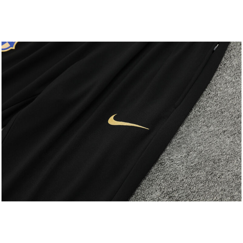 Mens Barcelona Training Suit Black – Gold 2024/25
