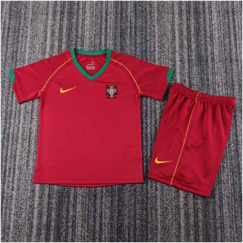 Kids Retro Portugal Home Jersey 2006