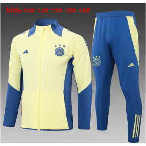 Kids Ajax Jacket + Pants Training Suit Yellow 2024/25