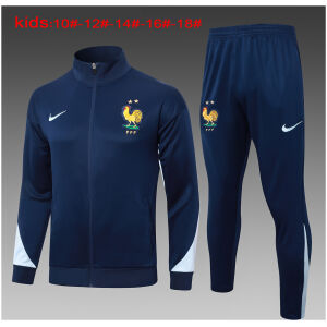 Kids France Jacket + Pants Training Suit Royal 2024