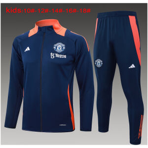 Kids Manchester United Jacket + Pants Training Suit Royal 2024/25